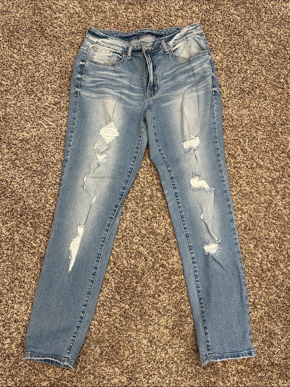 Maurices Light Blue Distressed Skinny Jeans